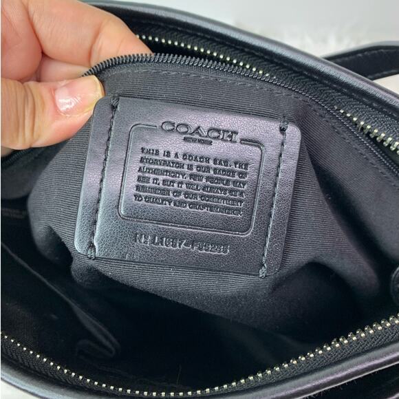 COACH Black and Gray Signature Jacquard Canvas Crossbody - Picture 9 of 13